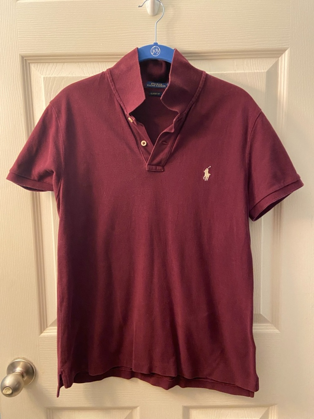Polo by Ralph Lauren Women’s Maroon Short-Sleeve Polo with Pony Logo